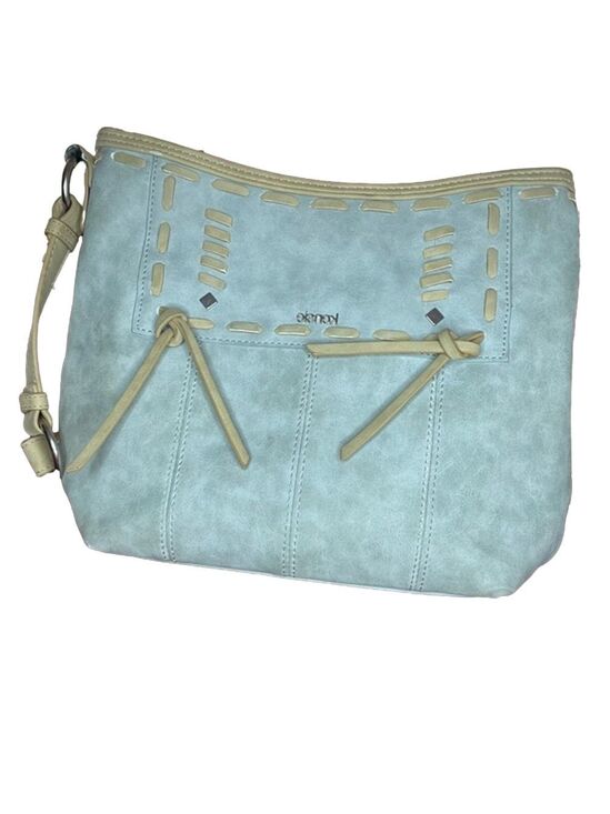 Kensie Handbags - Kensie Crossbody/Shoulder Bag, Lt Gray w/tan, 12”A, 9.5”V, 3”W, Zip top & Mag T5